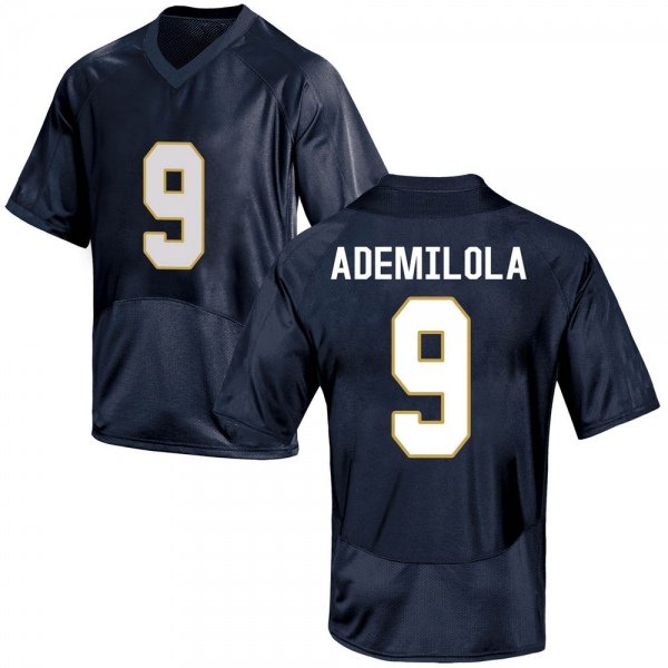 Justin Ademilola Notre Dame Fighting Irish NCAA Youth #9 Navy Blue Game College Stitched Football Jersey ALF7355WB